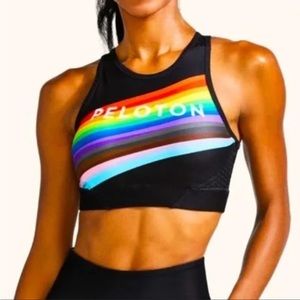 Peloton x With Pride Flag Noir high neck bra size M